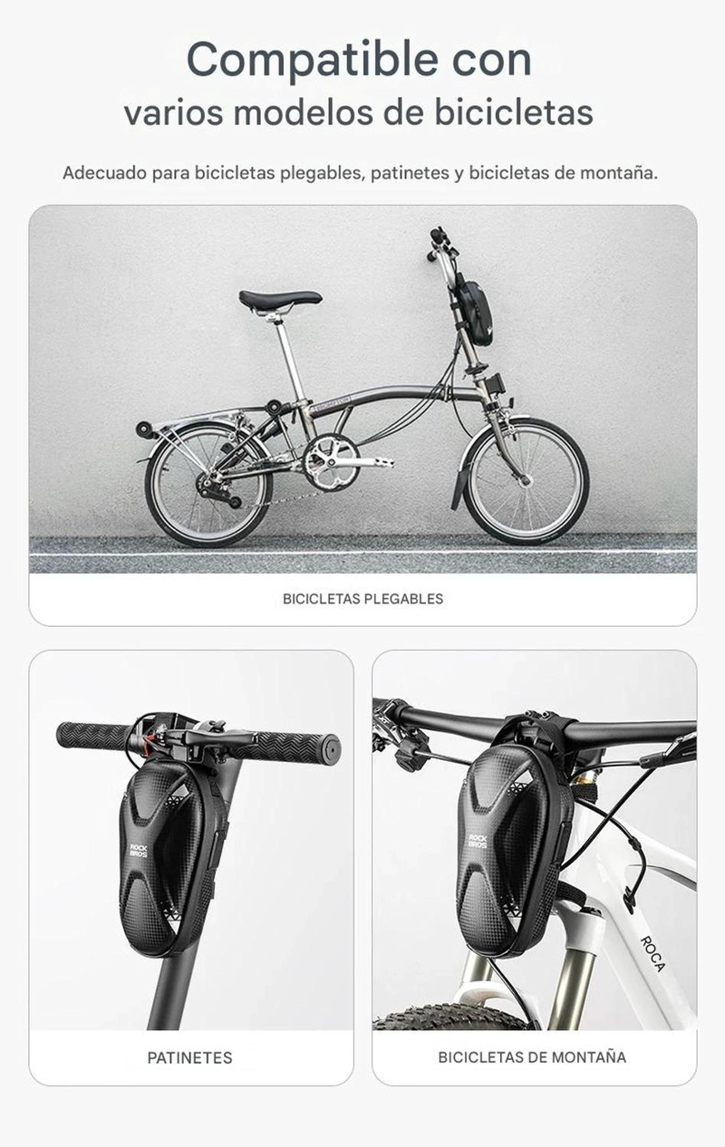 BOLSO MANUBRIO SCOOTER BICICLETA ROCKBROS IMPERMEABLE 1.3L - 6