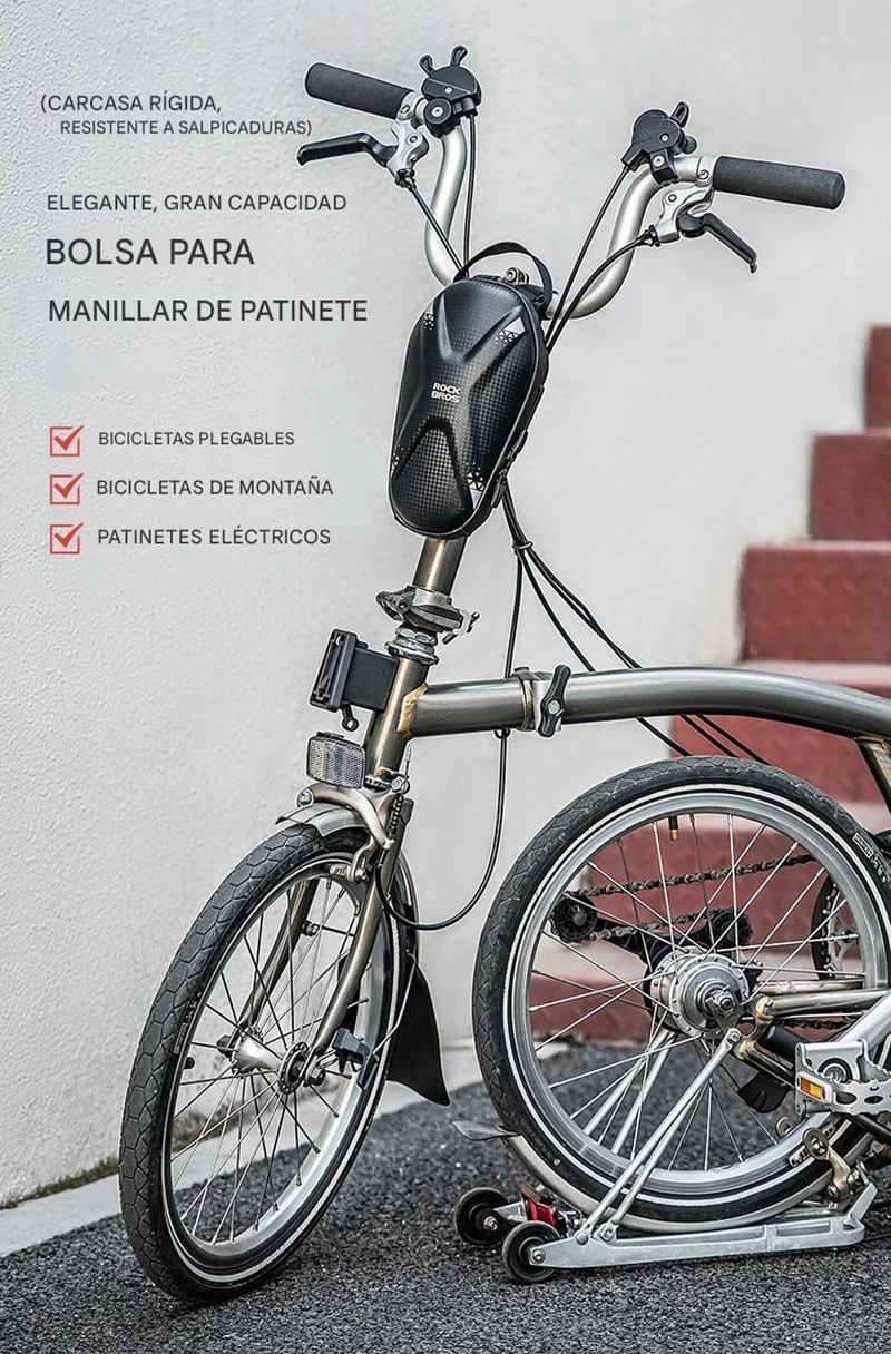 BOLSO MANUBRIO SCOOTER BICICLETA ROCKBROS IMPERMEABLE 1.3L - 9