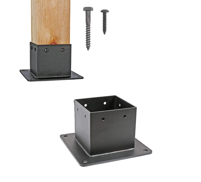 BASE DE SOPORTE PARA POSTE MADERA 4X4 METALICA TERRAZA - 1