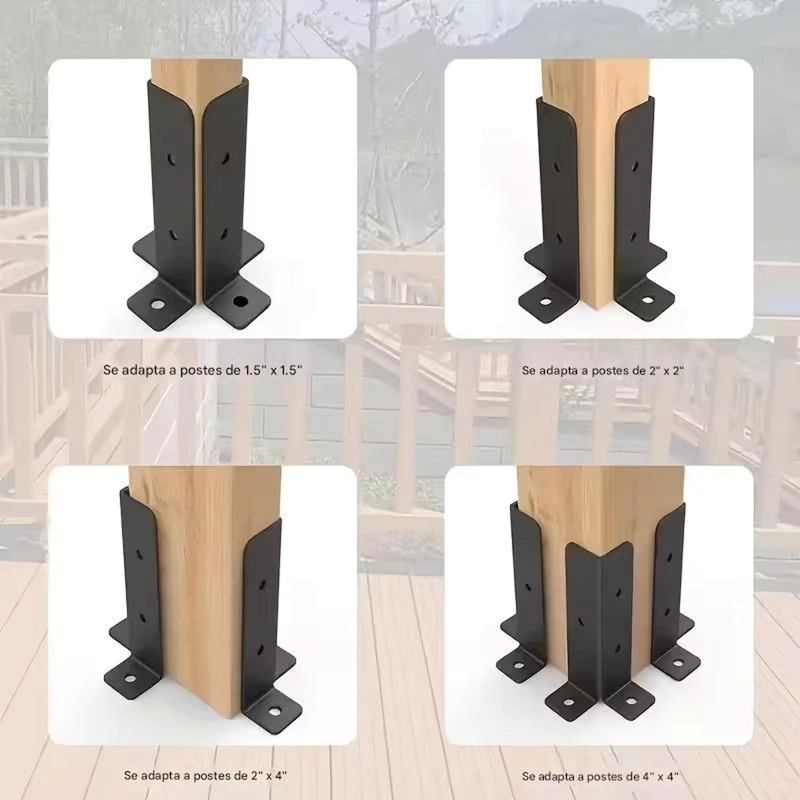 SOPORTES BASE PILARES DE MADERA ADAPTABLES KIT 4 PZAS - 2