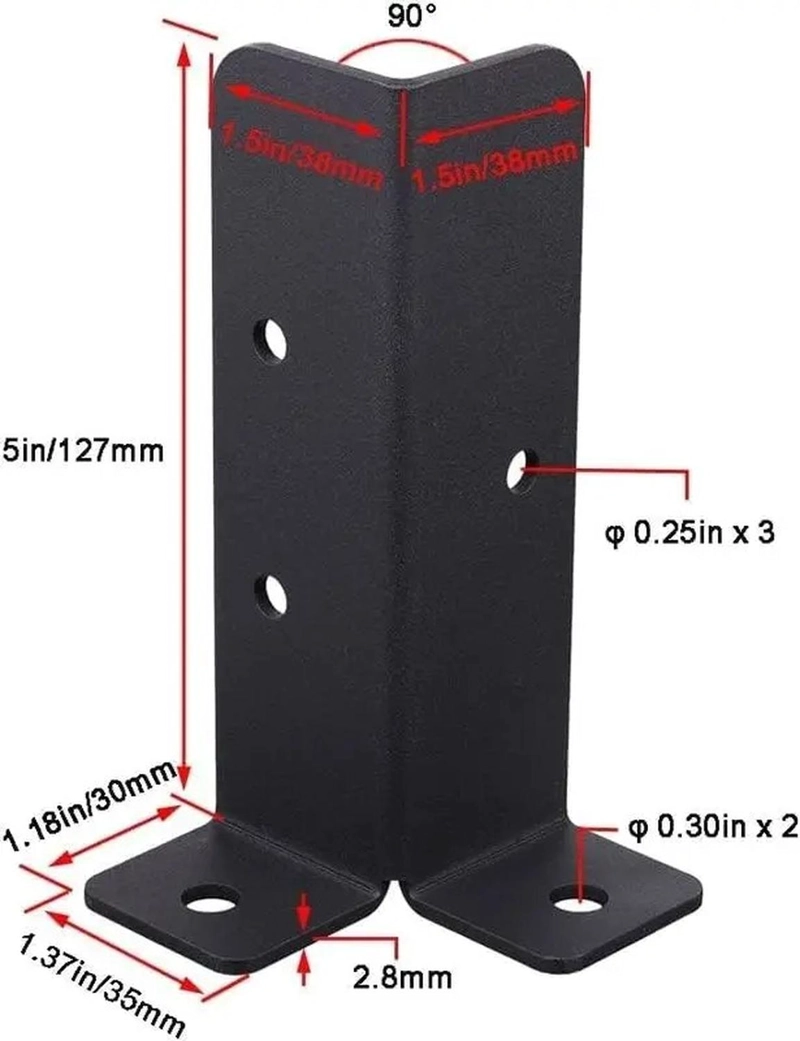 SOPORTES BASE PILARES DE MADERA ADAPTABLES KIT 4 PZAS - 4