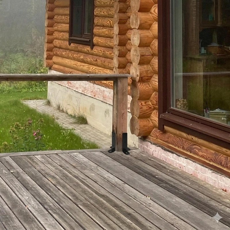SOPORTES BASE PILARES DE MADERA ADAPTABLES KIT 4 PZAS - 7
