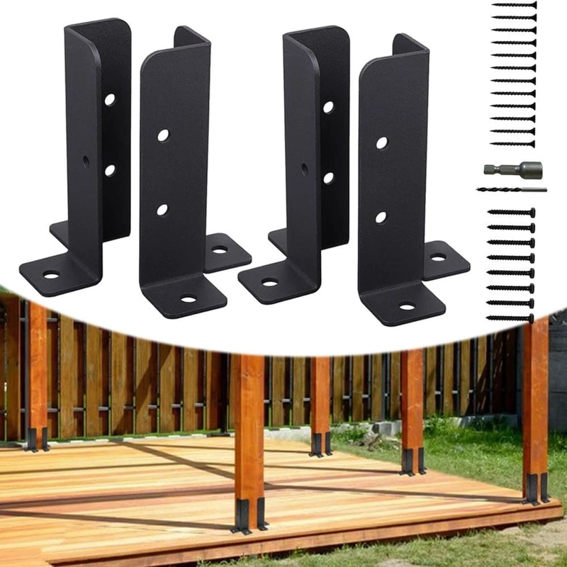 SOPORTES BASE PILARES DE MADERA ADAPTABLES KIT 4 PZAS - 8