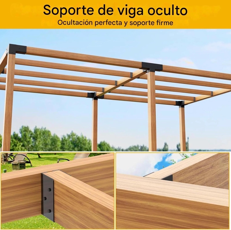 SOPORTE OCULTO VIGA PE RGOLA ACERO 2X4 PULGADAS - 2