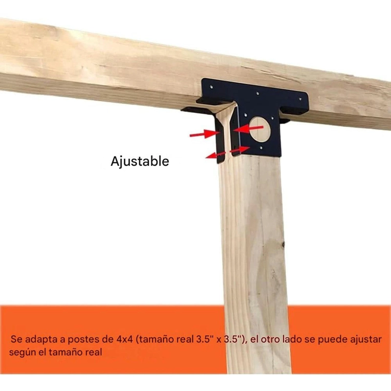 SOPORTE ESTRUCTURAL EN T FIJACION MADERA AJUSTABLE - 2