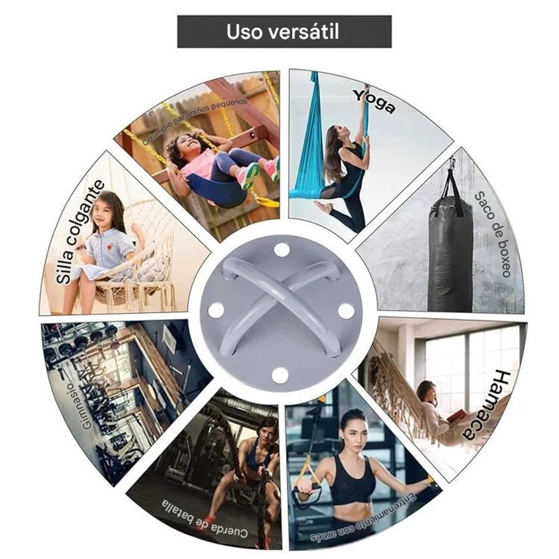 ANCLAJE DE TECHO Y PARED PARA TRX SACO BOXEO HAMACA - 2
