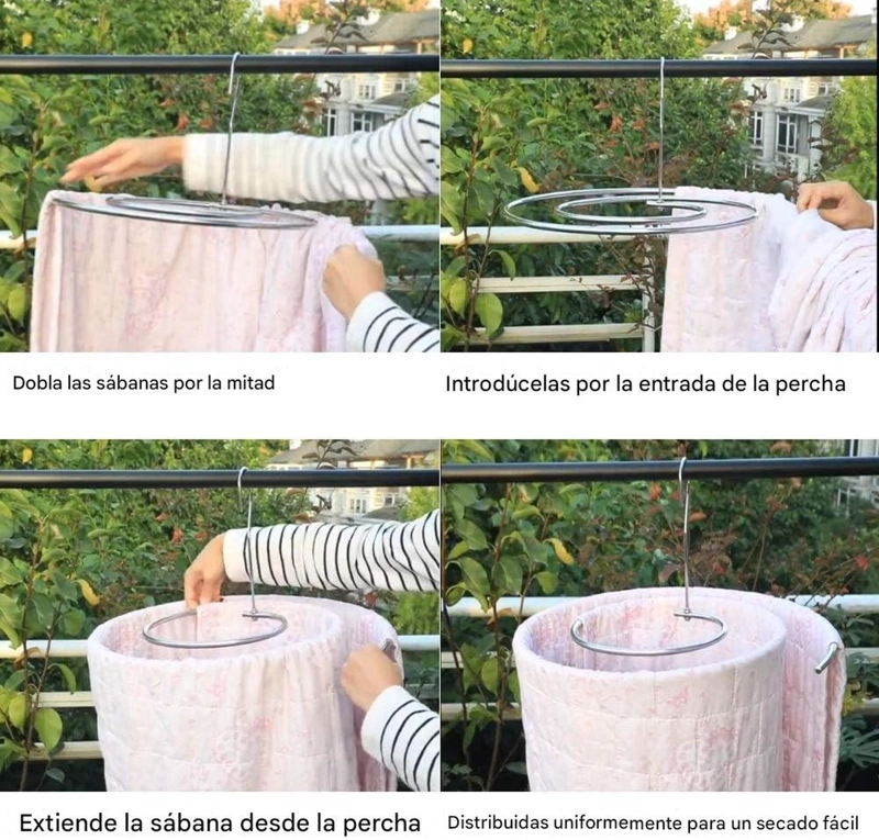 COLGADOR ESPIRAL SECADO DE SABANAS ACERO INOXIDABLE - 9