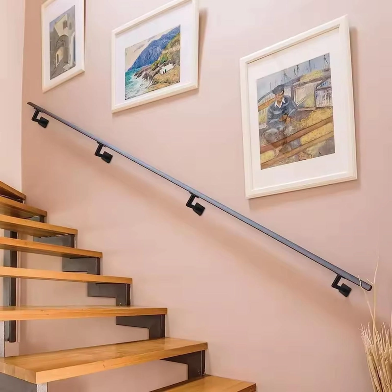 SOPORTE PASAMANOS DE ESCALERA AJUSTABLE METALICO NEGRO - 5