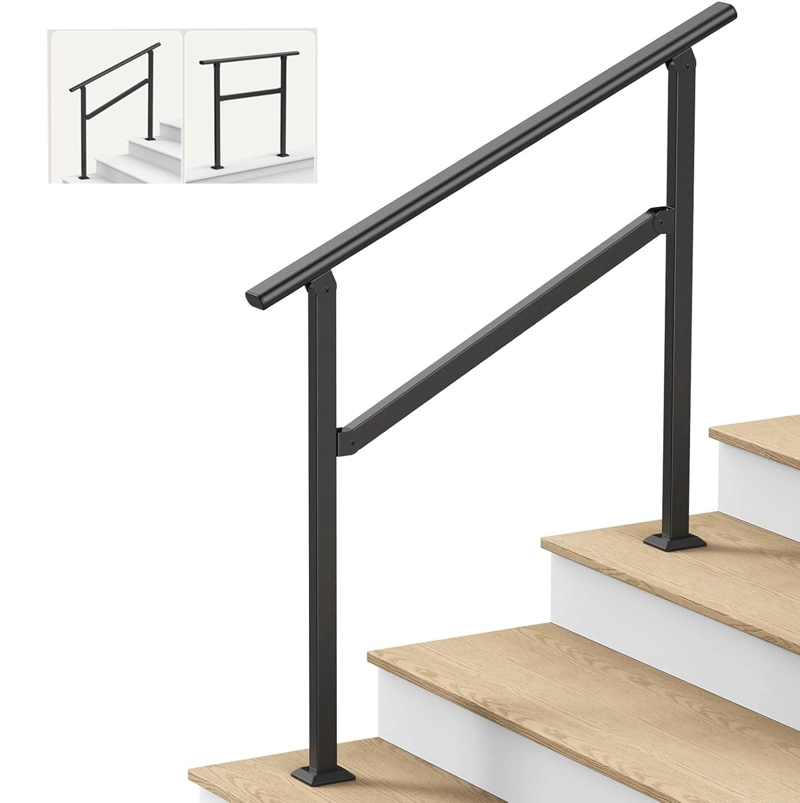 BARANDA ESCALERA AJUSTABLE 3 A 4 PELDAÑOS ACERO EXTERIOR - 1