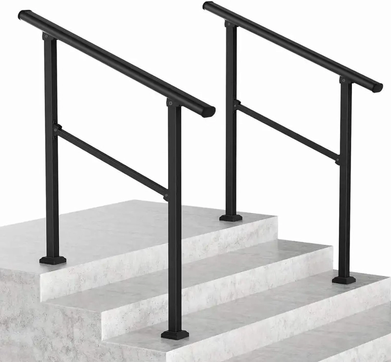 BARANDA ESCALERA AJUSTABLE 3 A 4 PELDAÑOS ACERO EXTERIOR - 8