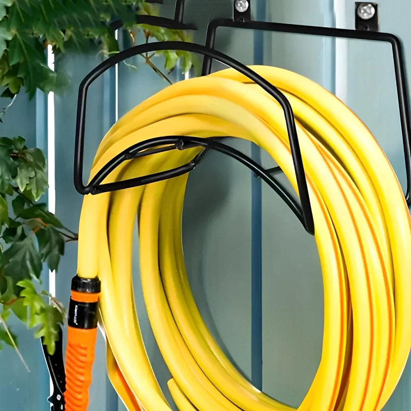 SOPORTE PORTAMANGUERA PARED METALICO ORGANIZADOR JARDIN - 5