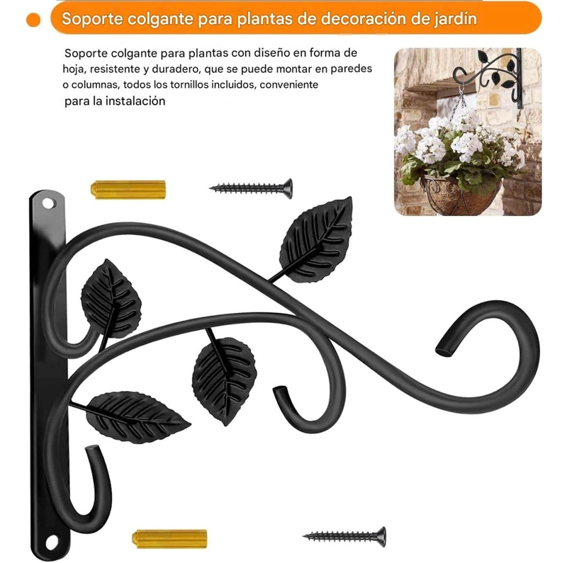 SOPORTE COLGANTE PLANTAS METAL MACETERO EXTERIOR JARDIN - 2