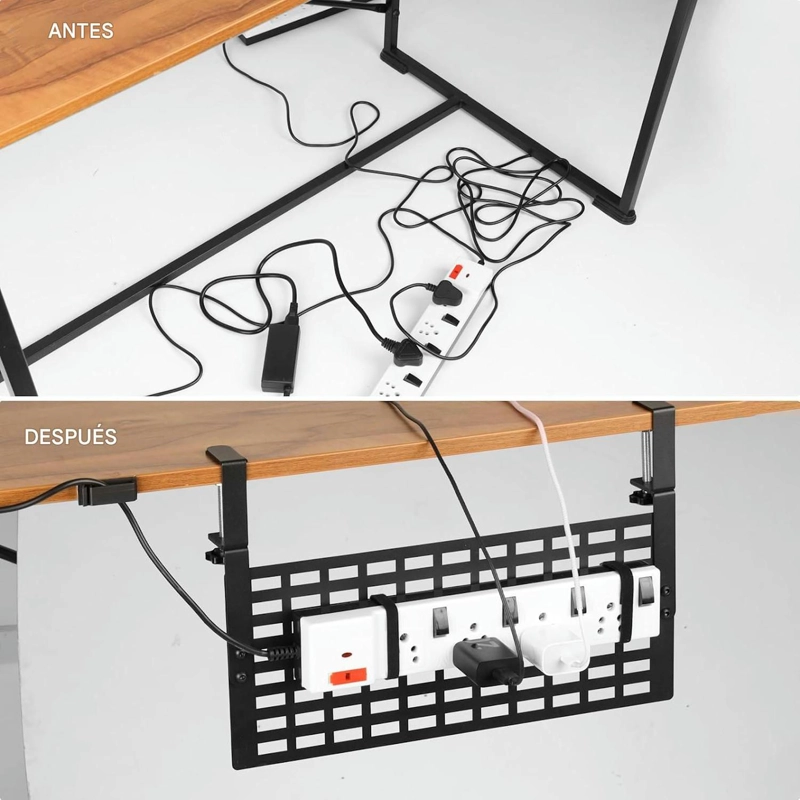 ORGANIZADOR CABLES ESCRITORIO CANASTILLO PASACABLES PRENSA - 2