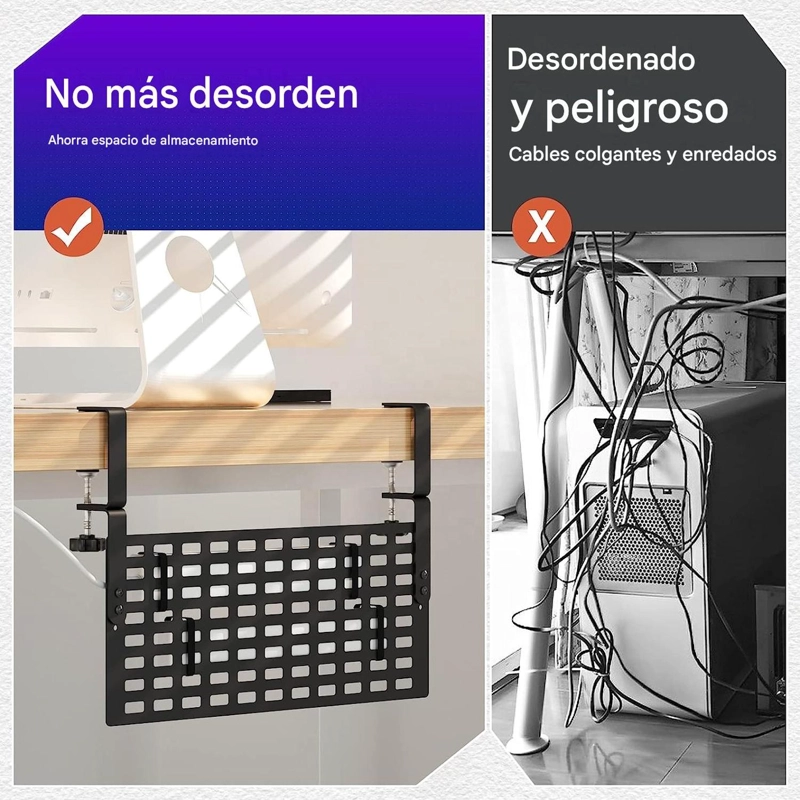 ORGANIZADOR CABLES ESCRITORIO CANASTILLO PASACABLES PRENSA - 9