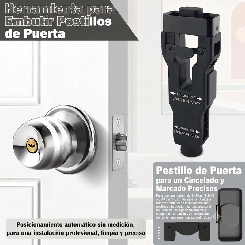PLANTILLA GUIA CINCELADO PESTILLO CERRADURA PUERTA MADERA - 5