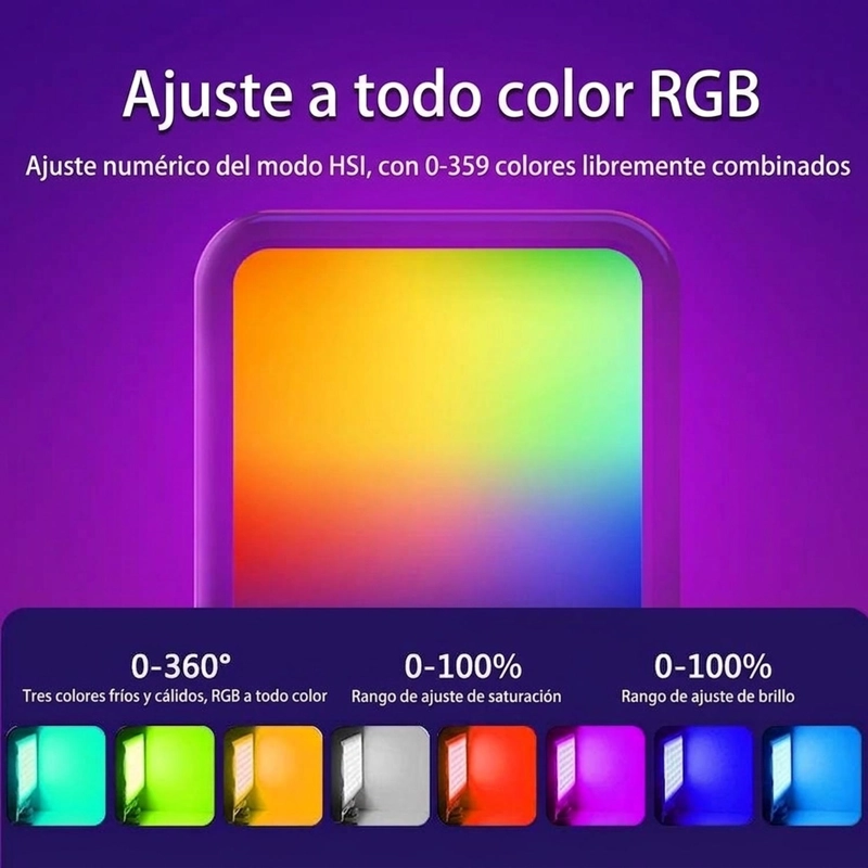 MINI LUZ LED RGB W70 DESIONTAL RECARGABLE FOTOGRAFIA VIDEO - 5