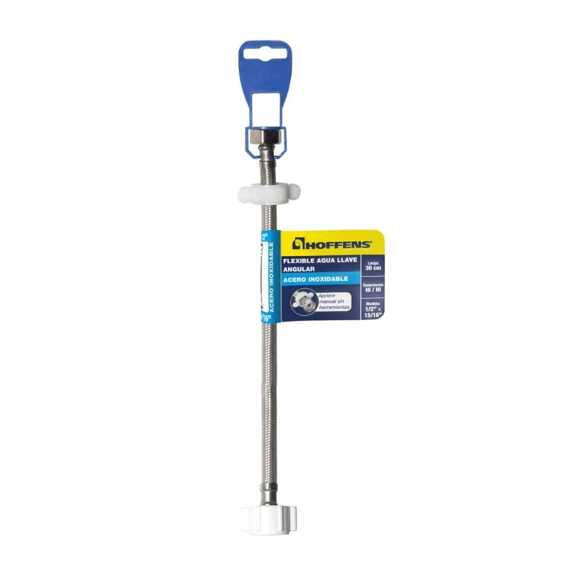 FLEXIBLE HOFFENS INOX 1/2X15/16 30CM LLAVE ANGULAR WC - 1