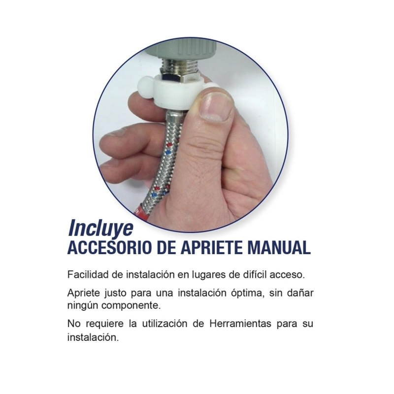 FLEXIBLE HOFFENS INOX 1/2X15/16 30CM LLAVE ANGULAR WC - 2