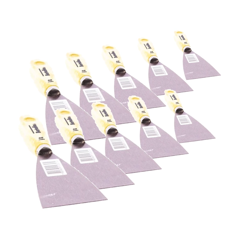 PACK 10 ESPATULA BATALLA 60MM HELA HOJA ACERO MANGO MADERA - 1
