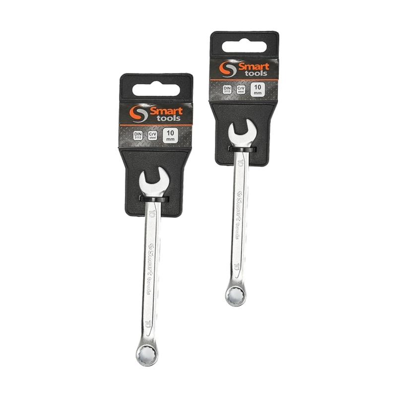 PACK 2 LLAVE COMBINADA PUNTA Y CORONA 10MM SMART TOOLS ACERO - 1
