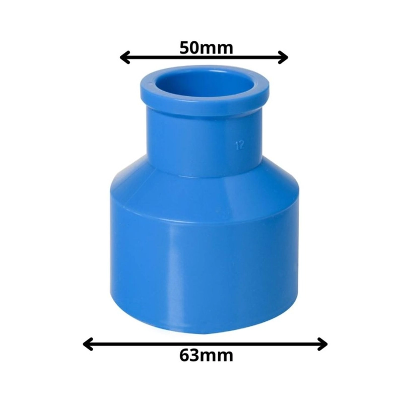 REDUCCION PVC PRESION LARGA 63X50MM PN10 CELESTE - 2