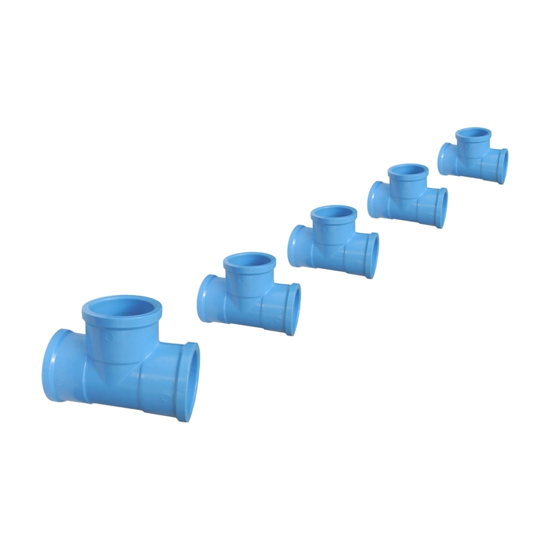 PACK 5 TEE PVC PRESION 63MM PN10 CELESTE CEMENTAR HOFFENS - 1