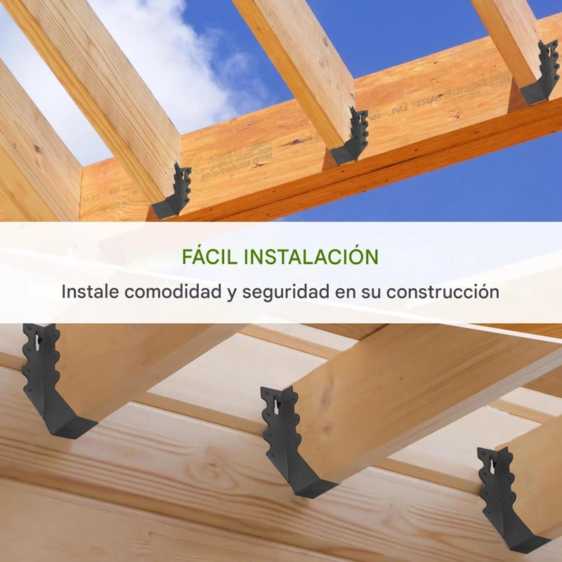 SOPORTE PARA VIGA DE MADERA GALVANIZADO 2X8 JOIST HANGER - 4