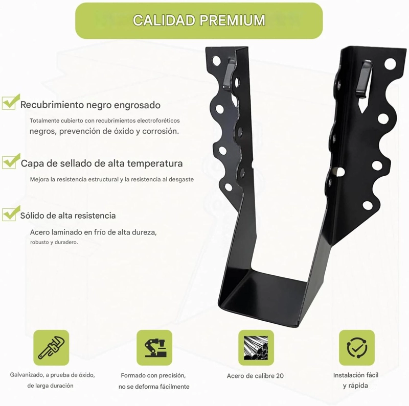 SOPORTE PARA VIGA DE MADERA GALVANIZADO 2X6 JOIST HANGER - 6
