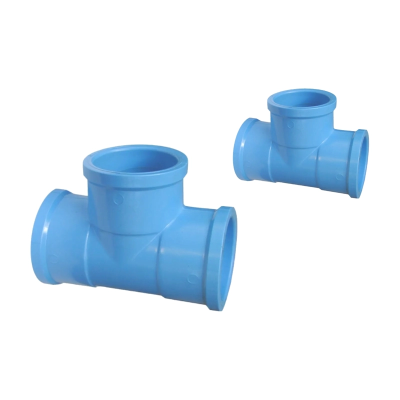 PACK 2 TEE PVC CELESTE 20MM PN10 UNION CEMENTAR AGUA POTABLE - 1