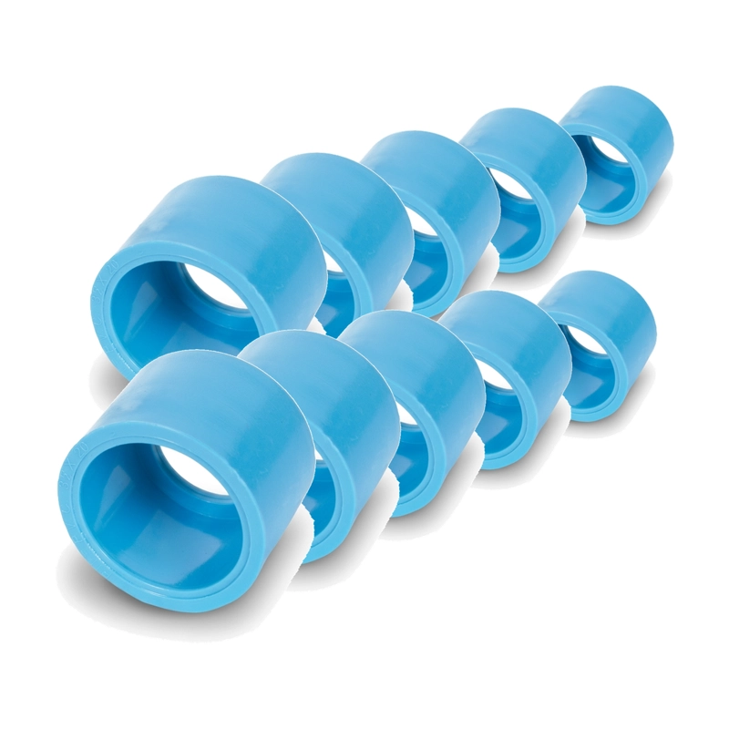 PACK 10 BUJE REDUCCION CORTO PVC 25X20MM PN10 CELESTE AGUA - 1