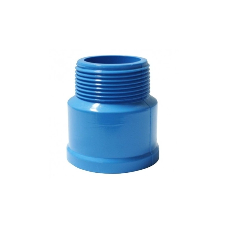 PACK 2 TERMINAL HE PVC 50MM X 1 1/2' CELESTE PN10 ROSCA BSP - 2
