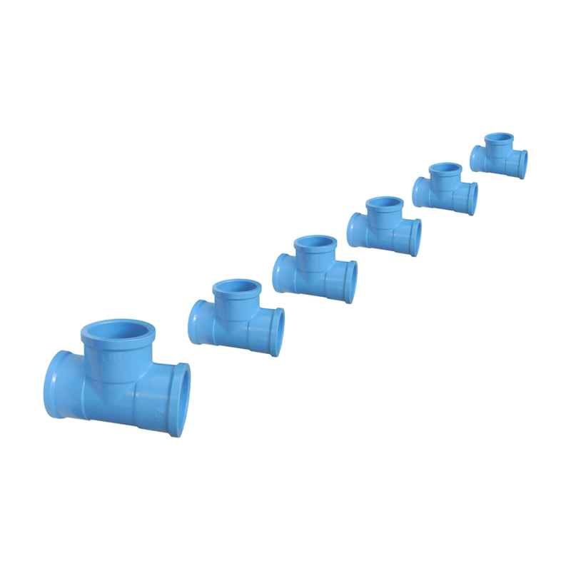PACK 6 TEE PVC CELESTE 20MM PN10 UNION CEMENTAR AGUA POTABLE - 1