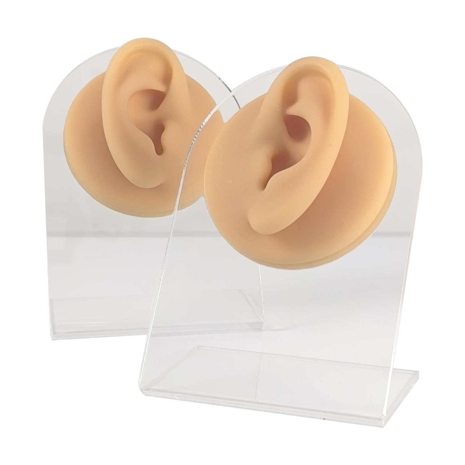 OREJA SILICONA BASE ACRÍLICA EXHIBIDOR EARPLUGS AROS AUDÍFONOS - 2