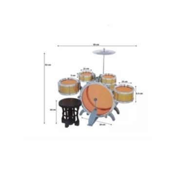 BATERÍA MUSICAL DE 5 TAMBORES  PARA NIÑOS JAZZ DRUM - 3