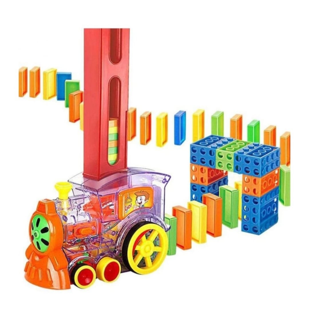 JUGUETE NEWVANA ROJO TRENCITO DOMINO ELECTRICO - 1