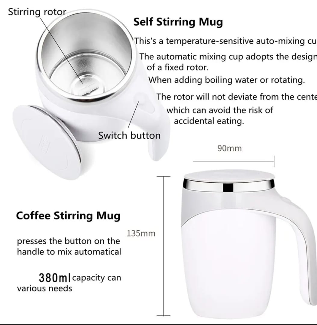 TAZA MEZCLADOR MAGNETICO AUTOMATICO DE BEBIDAS 380 ML - 5