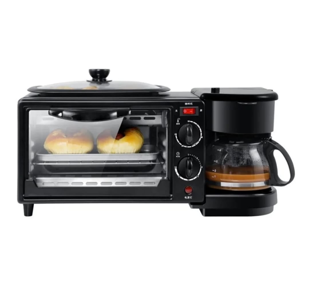 MAQUINA DE DESAYUNO 3 EN 1 NEWVANA HORNO SARTEN Y CAFETERA - 3