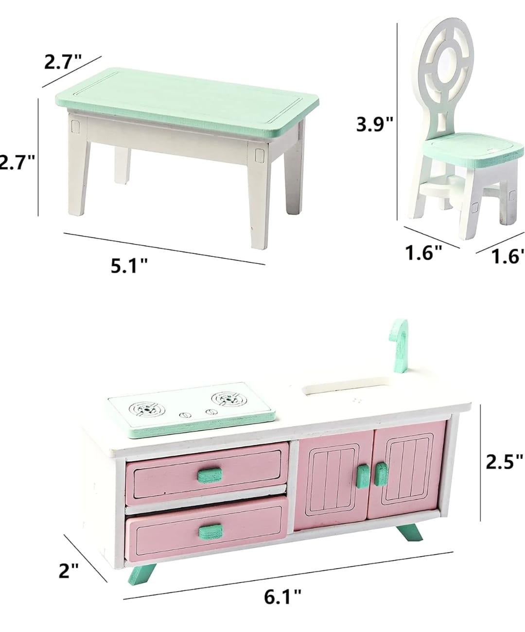 COCINA Y COMEDOR NEWVANA ROSADO JUGUETE DE MADERA - 5