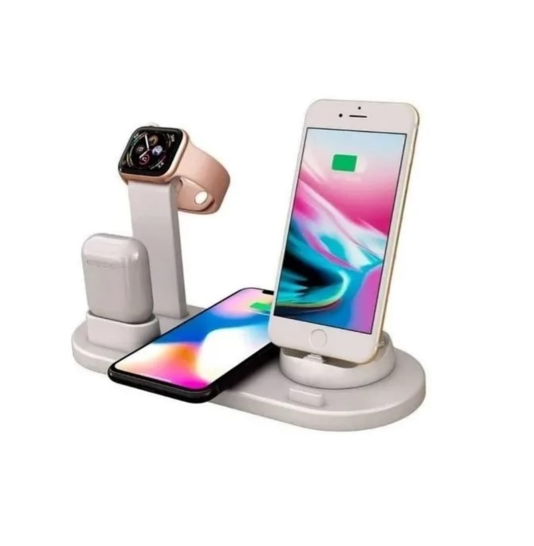 ESTACION DE CARGA INALAMBRICA 4 EN 1 PARA IPHONE SAMSUNG XIAOMI - 1