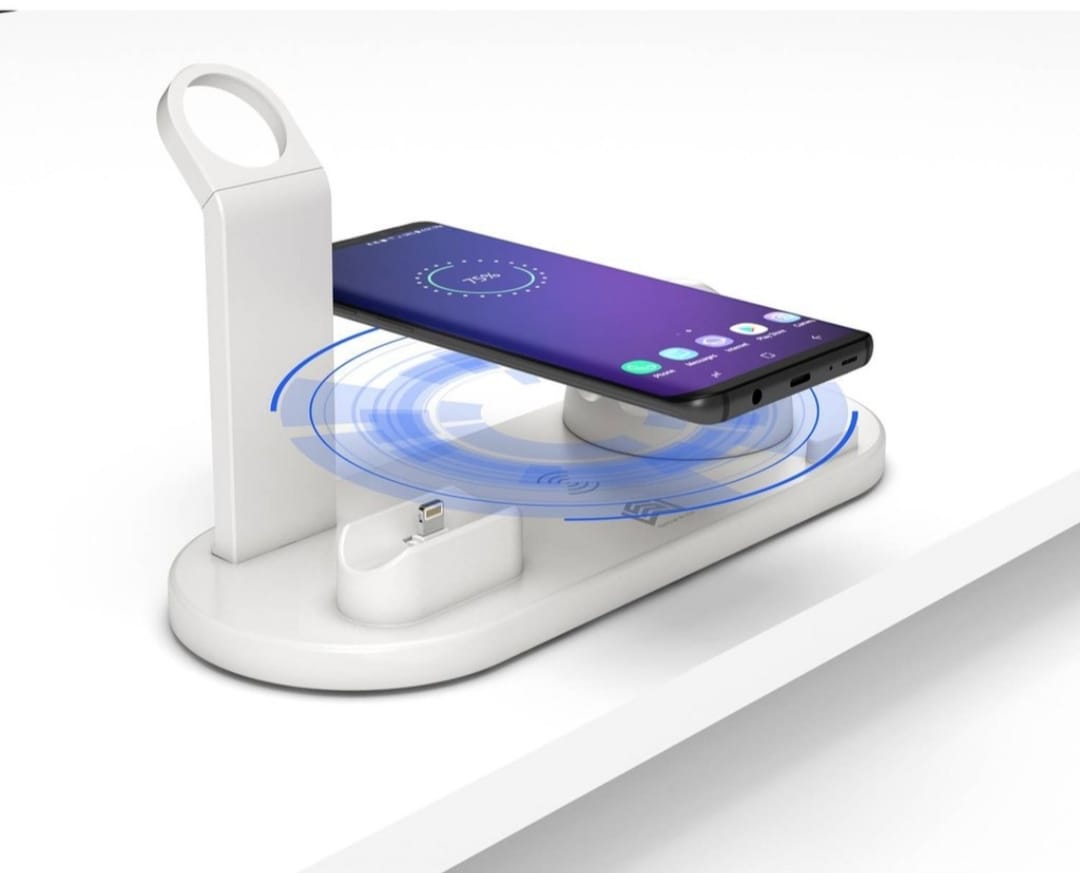 ESTACION DE CARGA INALAMBRICA 4 EN 1 PARA IPHONE SAMSUNG XIAOMI - 3