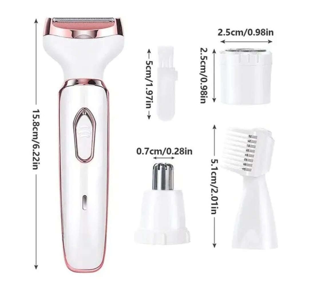 DEPILADORA NEWVANA 4 EN 1 BIKINI CEJAS ROSTRO PIERNAS Y NARIZ RECARGABLE USB - 2
