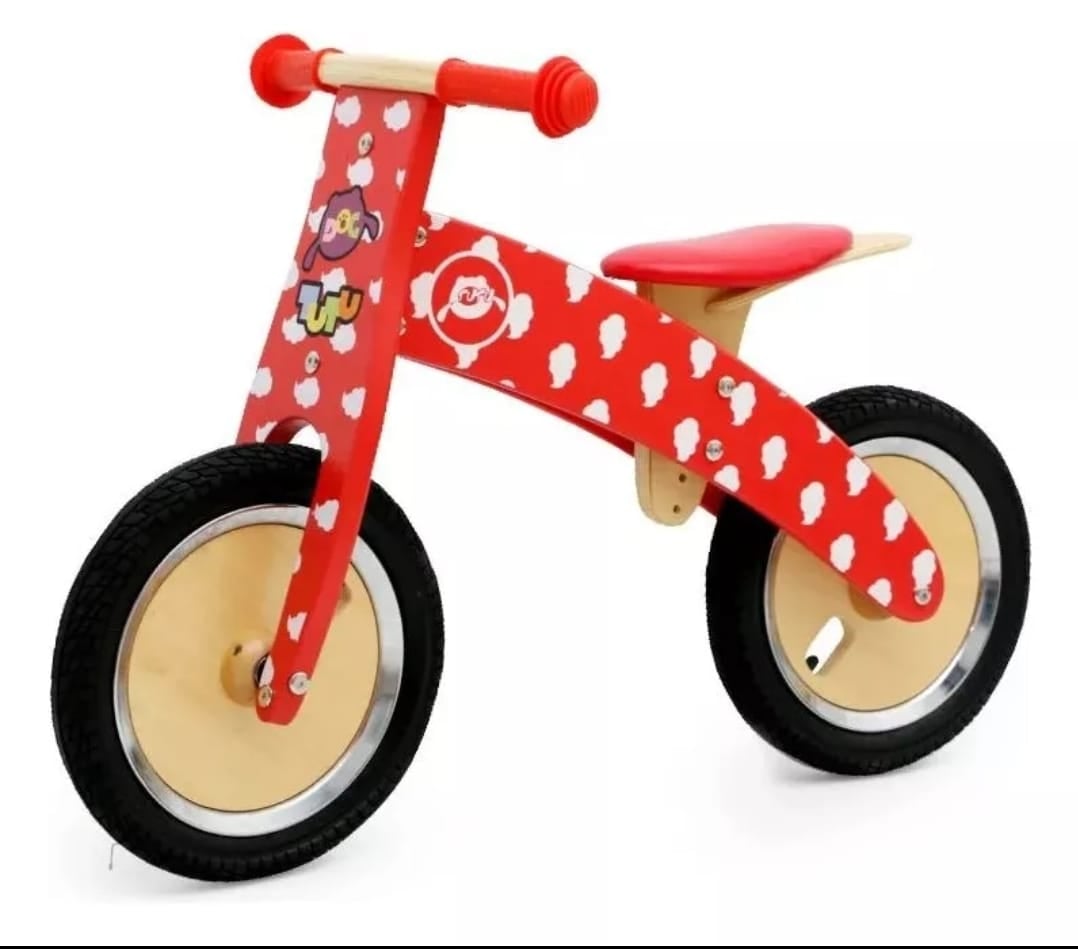 BICICLETA APRENDIZADE NEWVANA ROJO DE MADERA PARA NIÑOS - 1