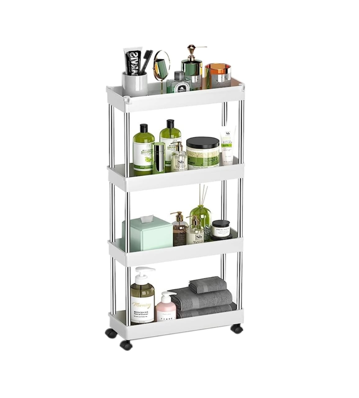 ESTANTE ORGANIZADOR 4 NIVELES PARA COCINA Y BAÑO BLANCO - 1