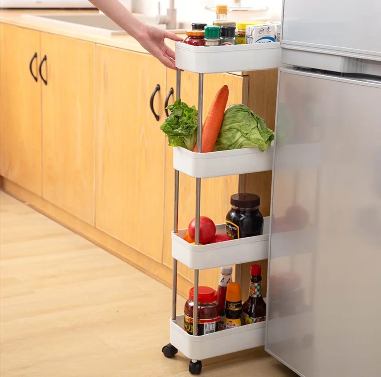 ESTANTE ORGANIZADOR 4 NIVELES PARA COCINA Y BAÑO BLANCO - 2