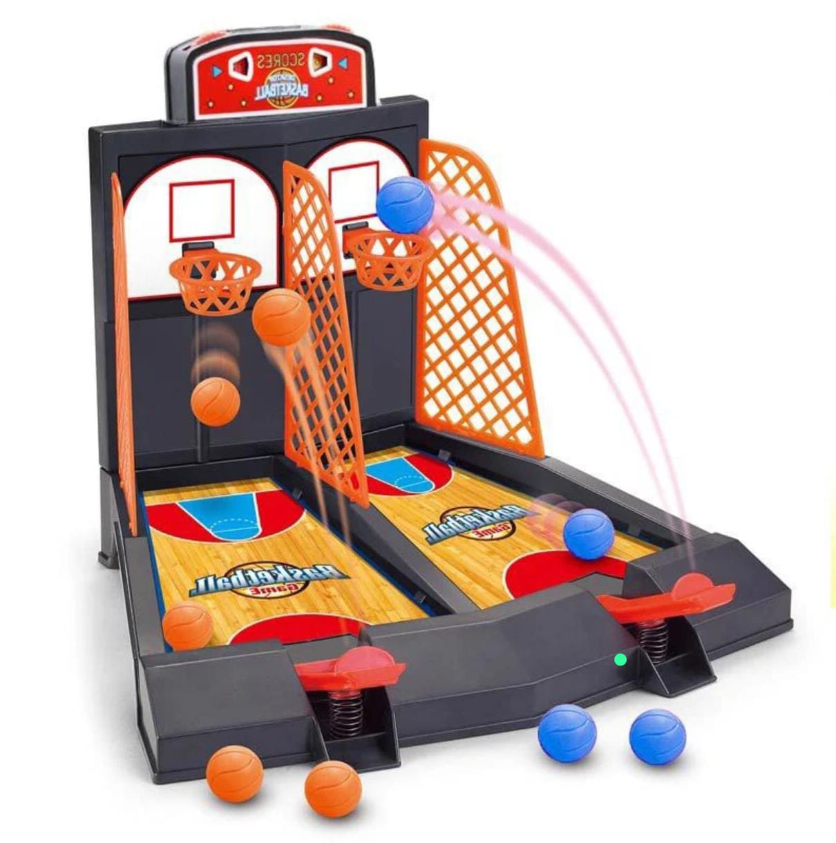 JUEGO DE BASQUETBAL NEWVANA TABLERO DOBLE LANZA PELOTAS - 1