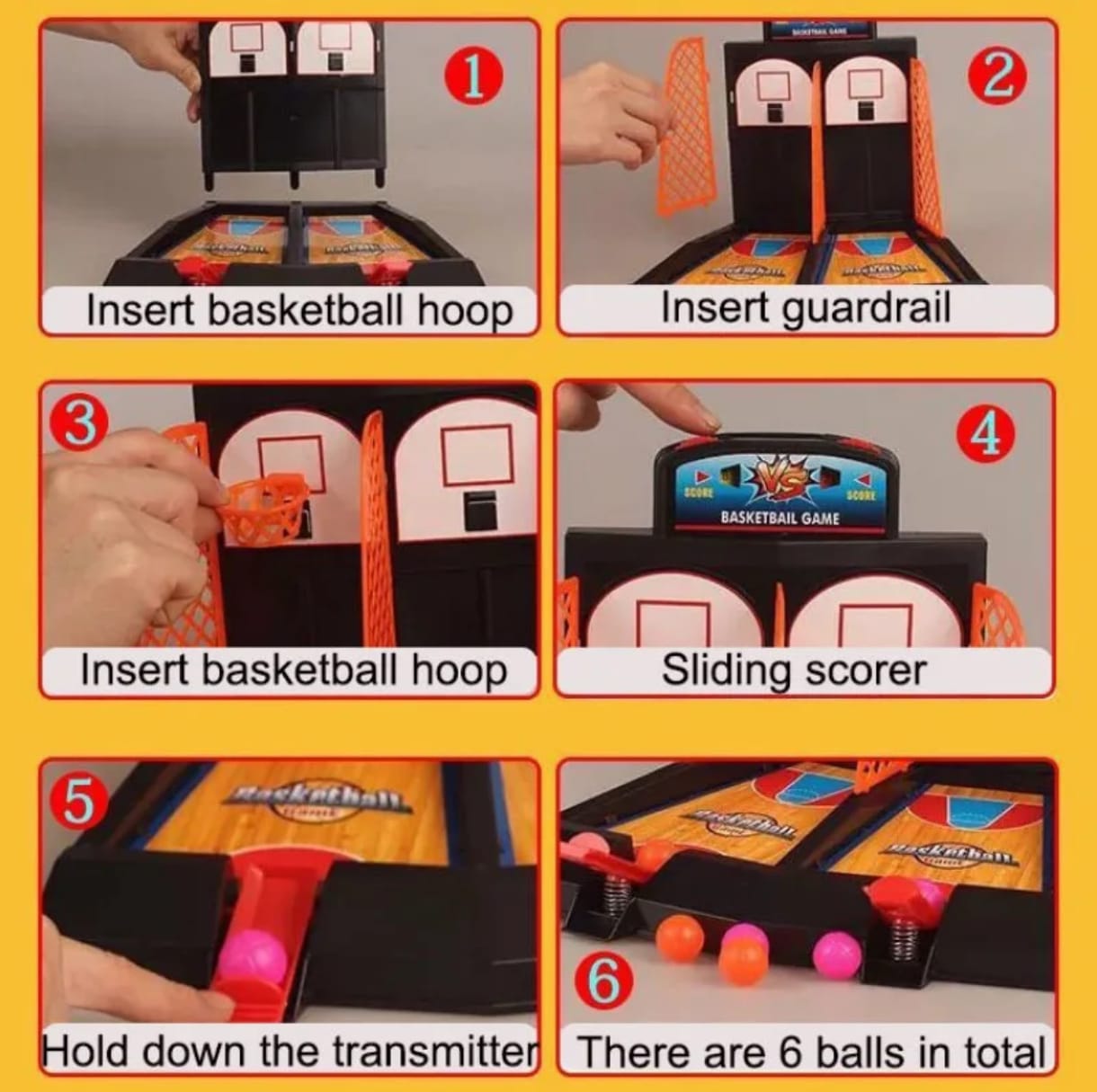 JUEGO DE BASQUETBAL NEWVANA TABLERO DOBLE LANZA PELOTAS - 4
