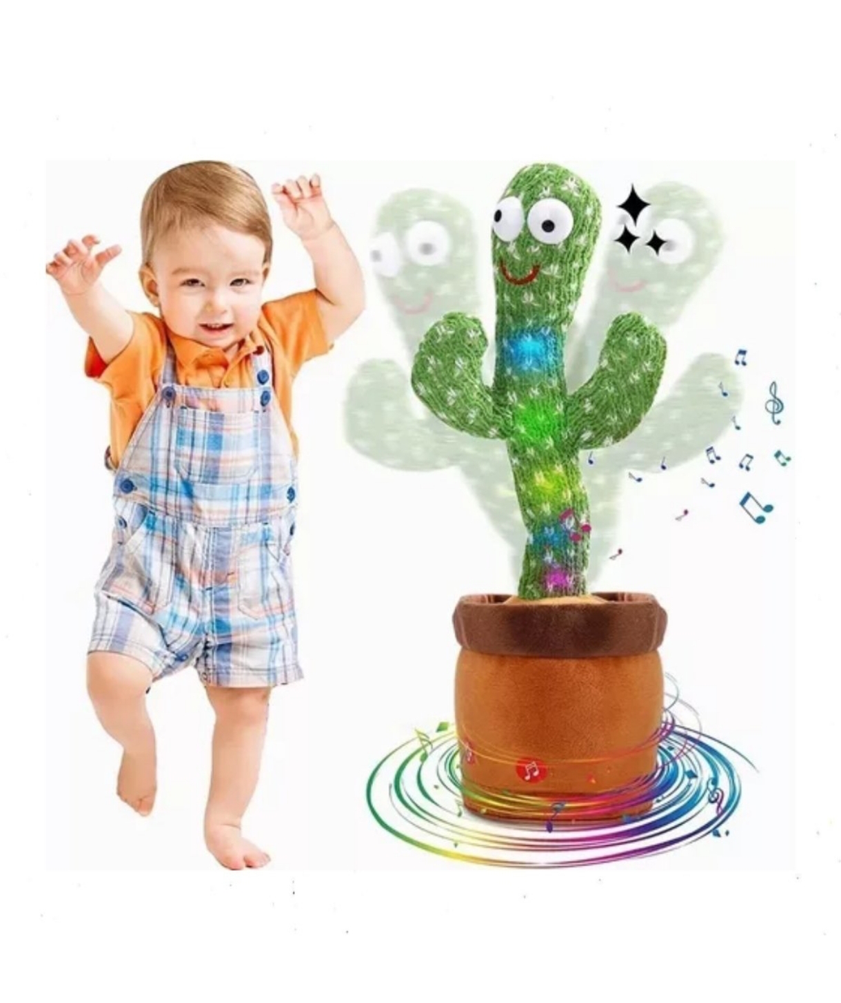 CACTUS BAILARIN MUSICAL NEWVANA VERDE RECARGABLE CON SOMBRERO MEXICANO - 4