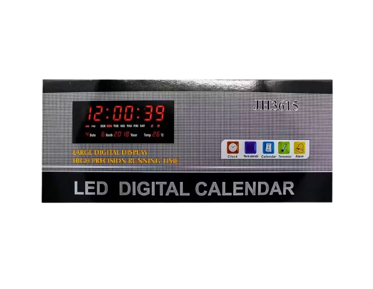 RELOJ LED DIGITAL DE PARED TEMPERATURA FECHA Y ALARMA - 3