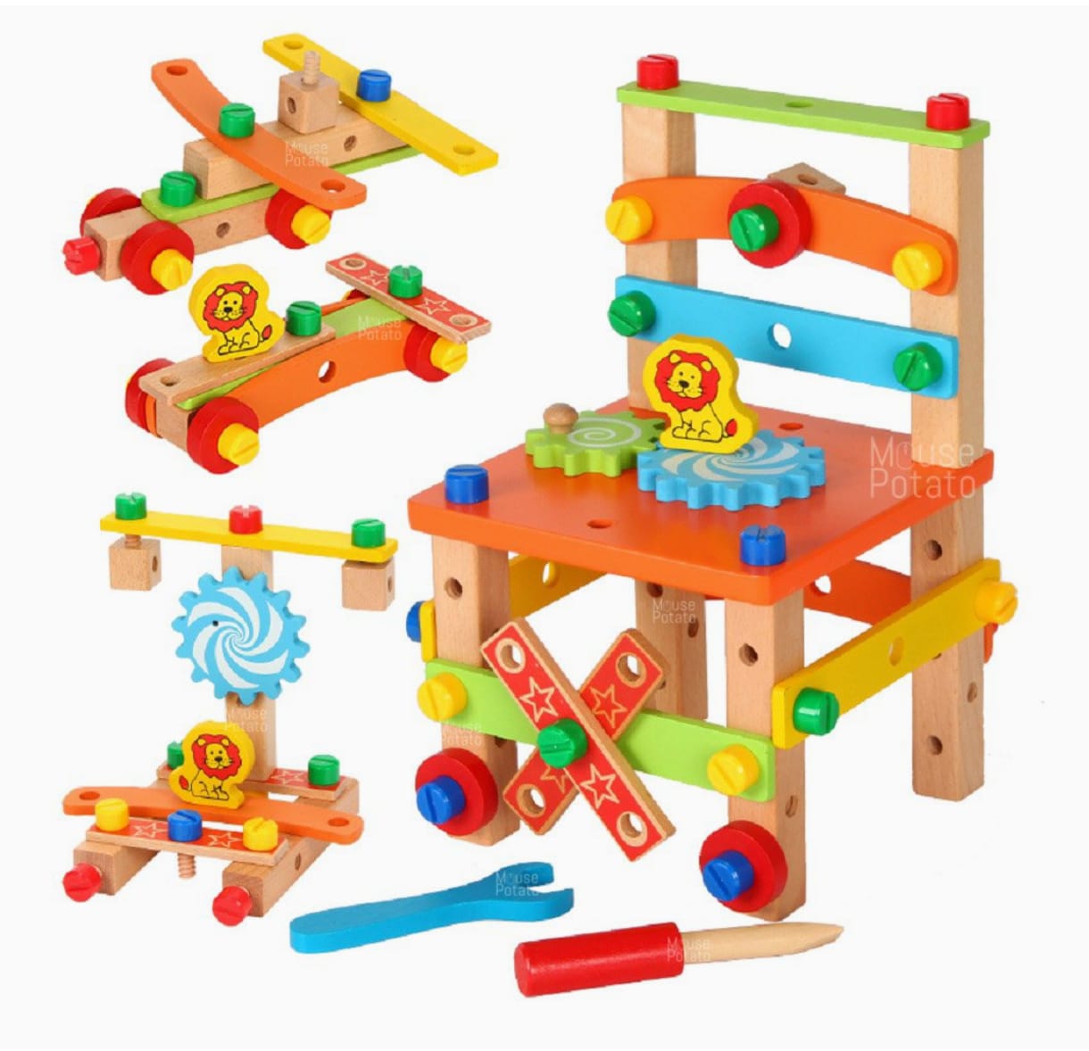 SILLA MONTESSORI NEWVANA DE MADERA CON TUERCAS - 1