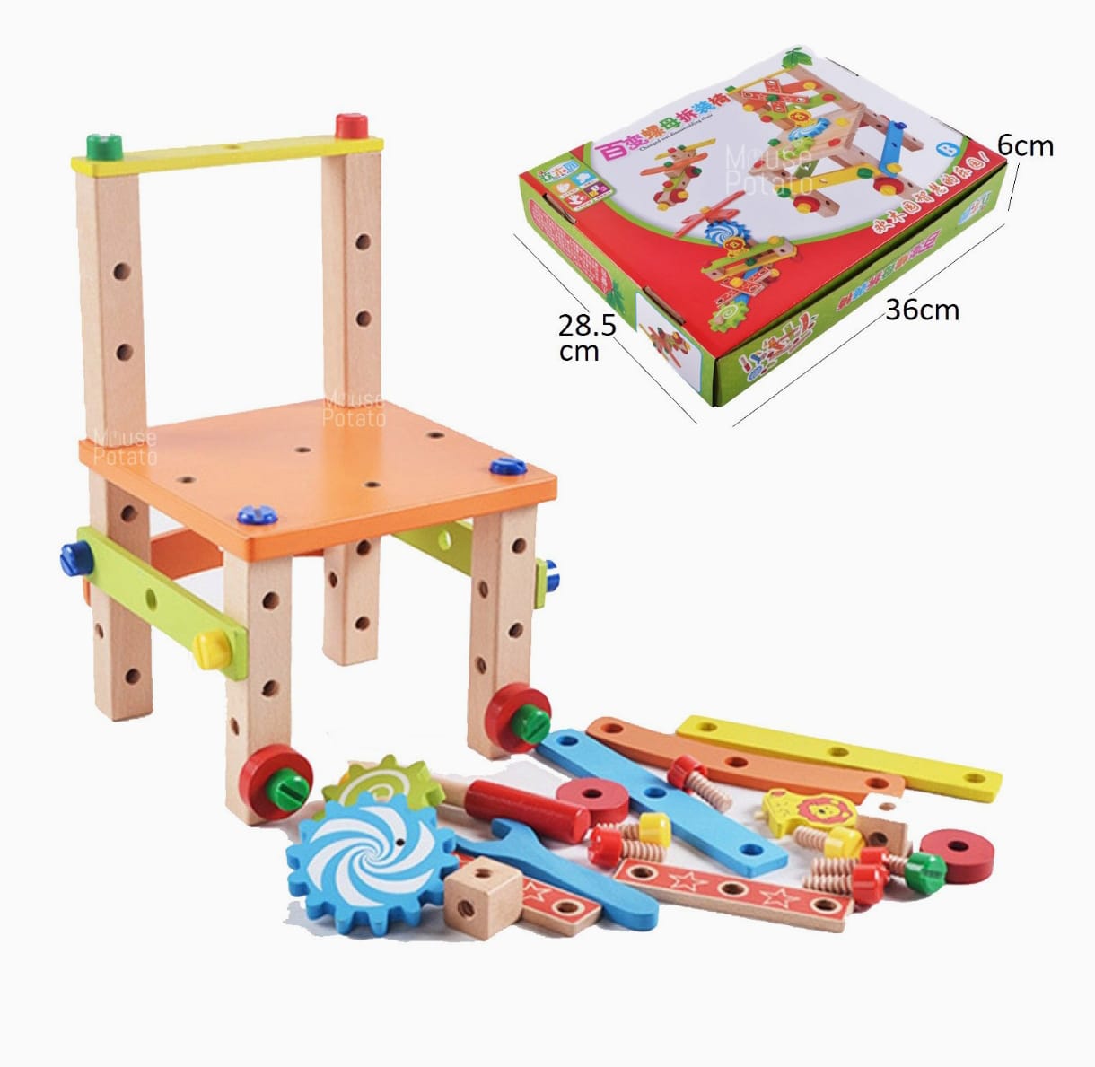 SILLA MONTESSORI NEWVANA DE MADERA CON TUERCAS - 3